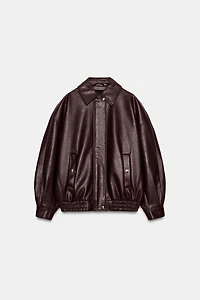 FAUX LEATHER BOMBER JACKET