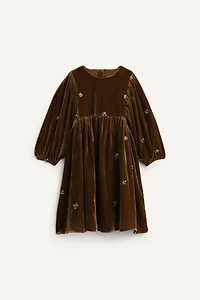 ROBE EN VELOURS À FLEURS BRODÉES LIMITED EDITION