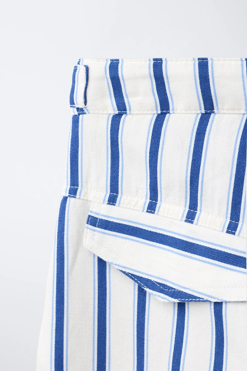 STRIPED BARREL PANTS