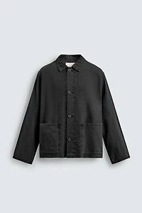 SURCHEMISE DÉLAVÉE EN COTON ET LIN