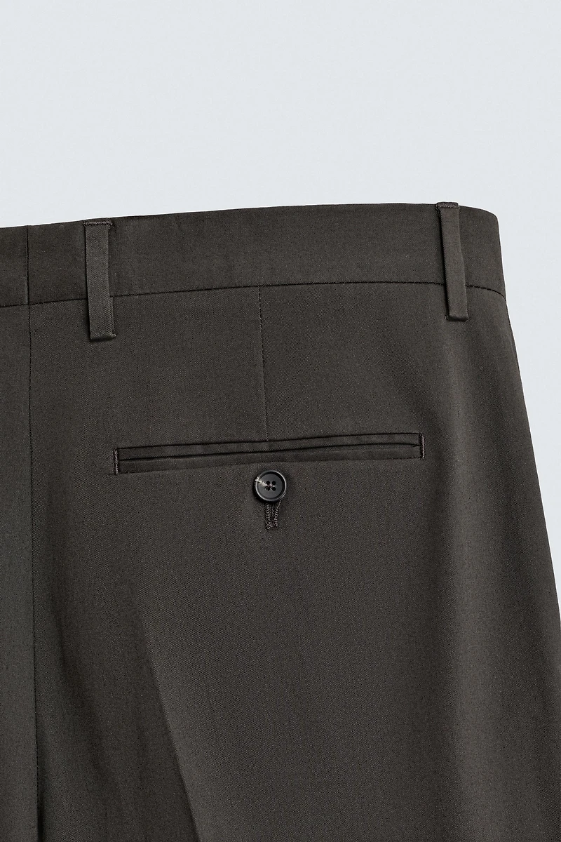 REGULAR FIT COTTON BLEND SUIT PANTS