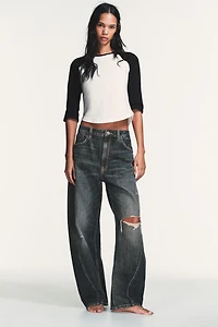 TRF MID-RISE BAGGY BALLOON JEANS