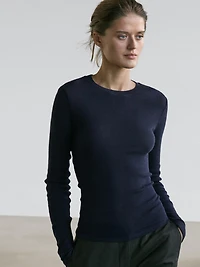 T-shirt à manches longues en coton mélangé