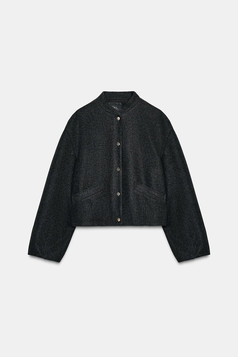 SOFT BOMBER WITH ELASTIC HEM