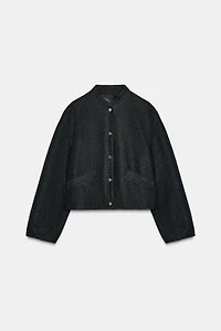 SOFT BOMBER WITH ELASTIC HEM