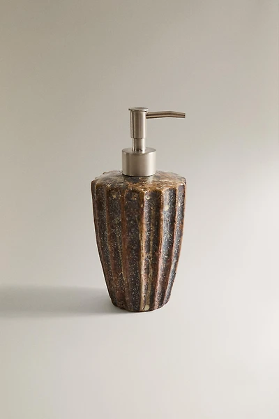 PLEATED TERRACOTTA SOAP DISPENSER