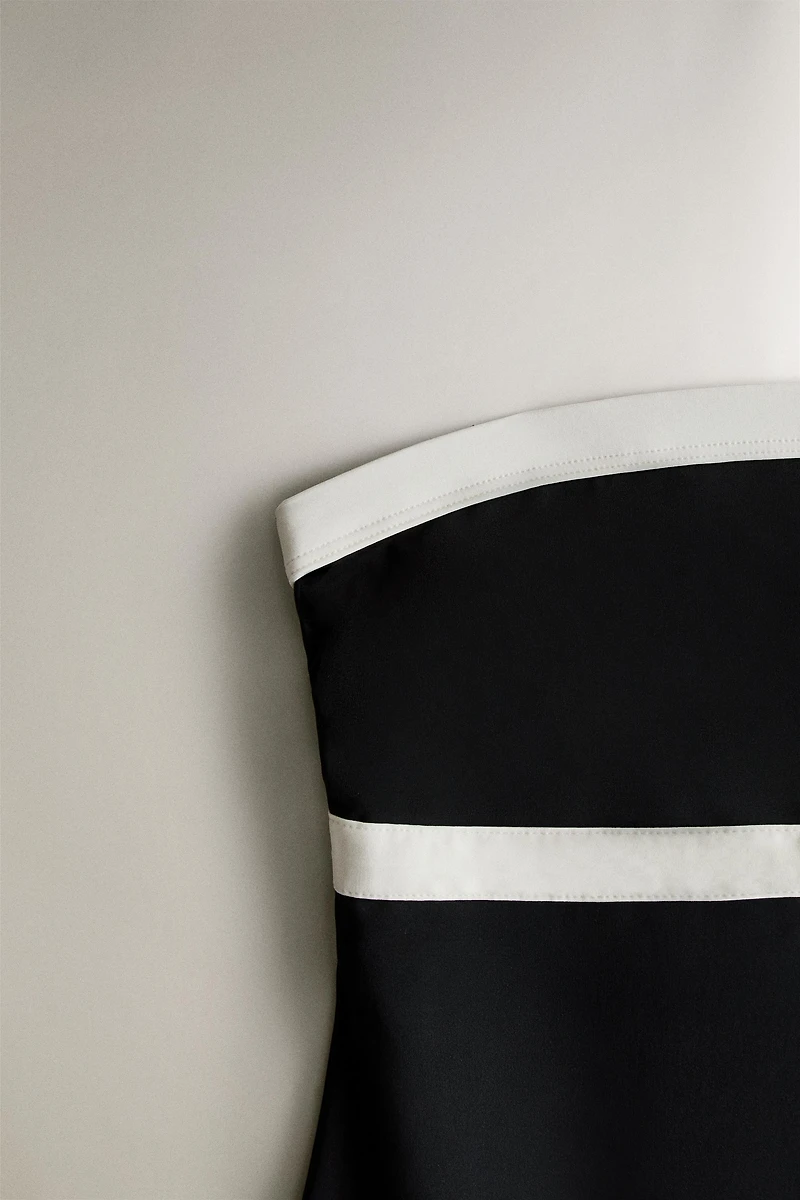 CONTRAST BAND BEACH SWIMSUIT