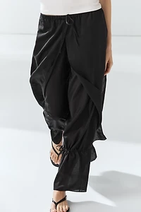 Double-layer pants with tie detail