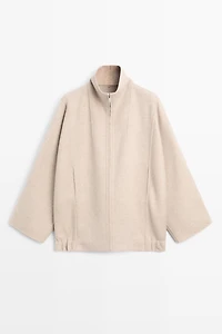 Wool blend bomber jacket