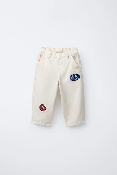 MICKEY MOUSE © DISNEY TWILL BAGGY PATCH PANTS