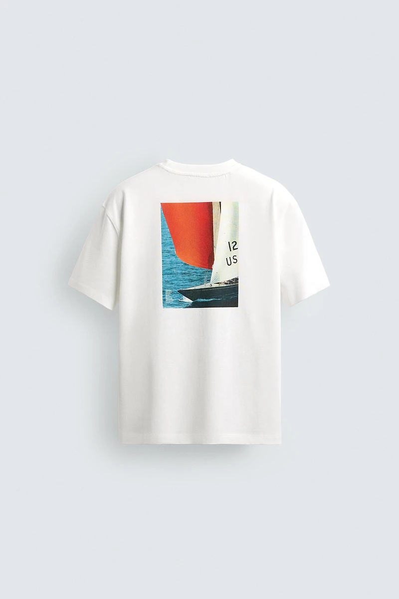 EMBROIDERED COMBINED PRINT T-SHIRT
