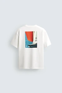 EMBROIDERED COMBINED PRINT T-SHIRT