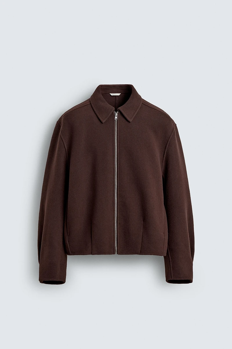 BLOUSON COUPE BOXY AVEC LAINE