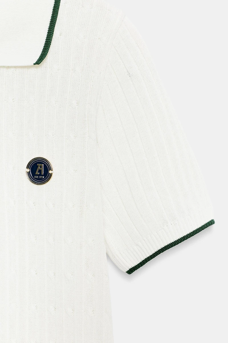 CONTRAST RIBBED POLO ZA