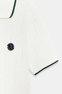 CONTRAST RIBBED POLO ZA