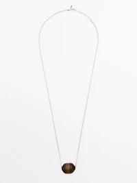 Chain necklace with natural stone