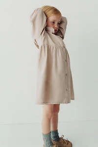 EMBROIDERED FLORAL CORDUROY DRESS