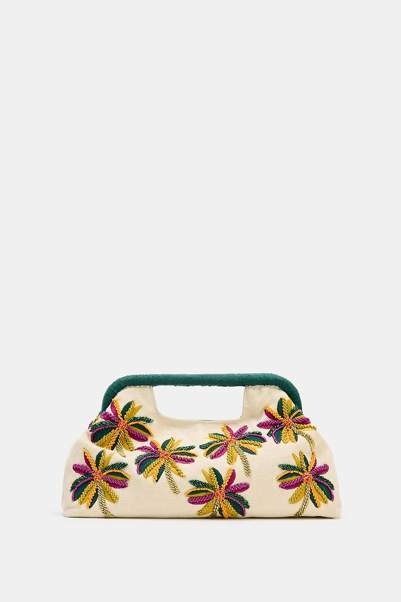 BEADED PRINT POUCH