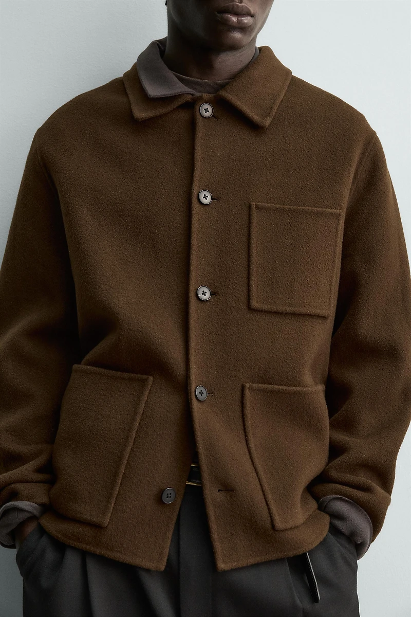 REGULAR FIT 100% WOOL OVERSHIRT