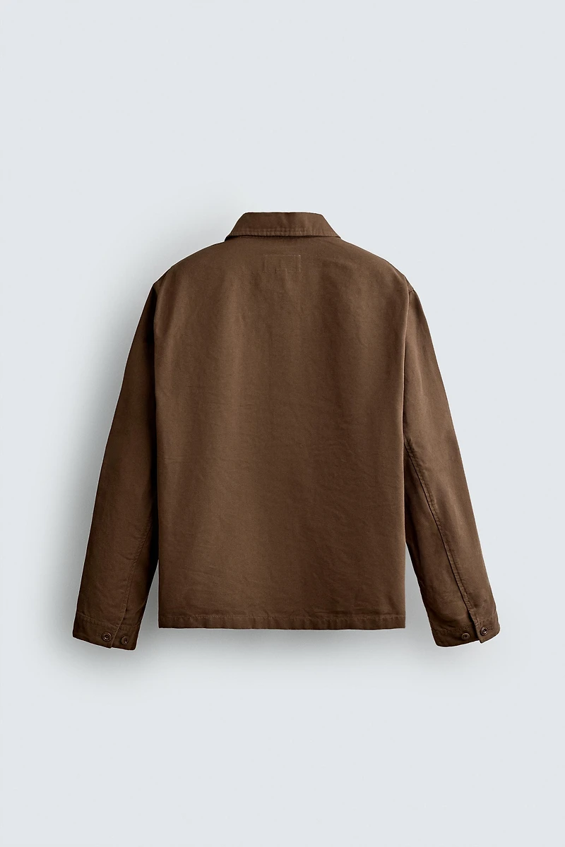 REGULAR FIT CANVAS OVERSHIRT