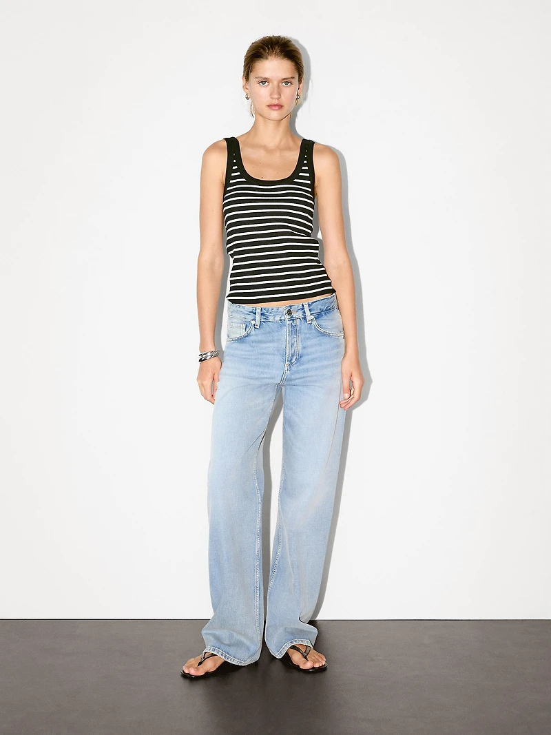 Stripe print vest top