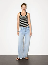 Stripe print vest top