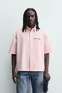 CONTRASTING PRINT STRIPED SHIRT