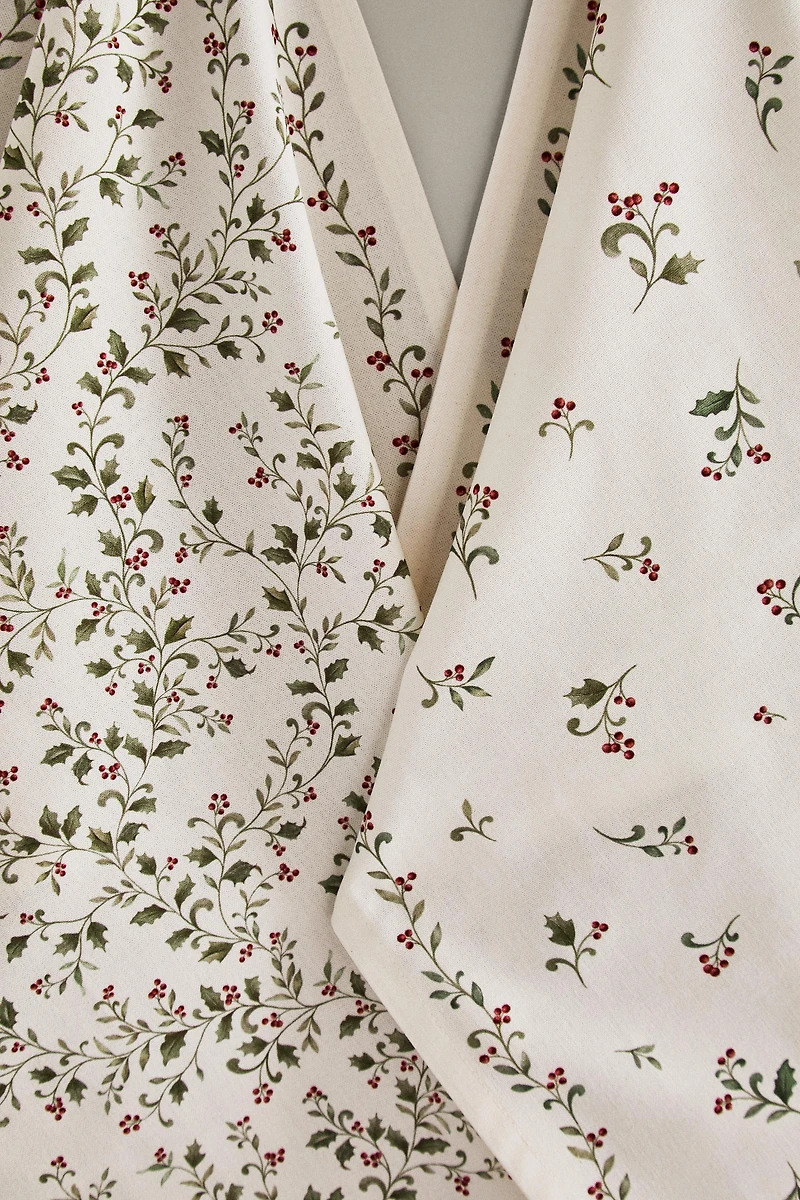 LOT TORCHONS COTON FEUILLES NOËL (LOT DE 2)