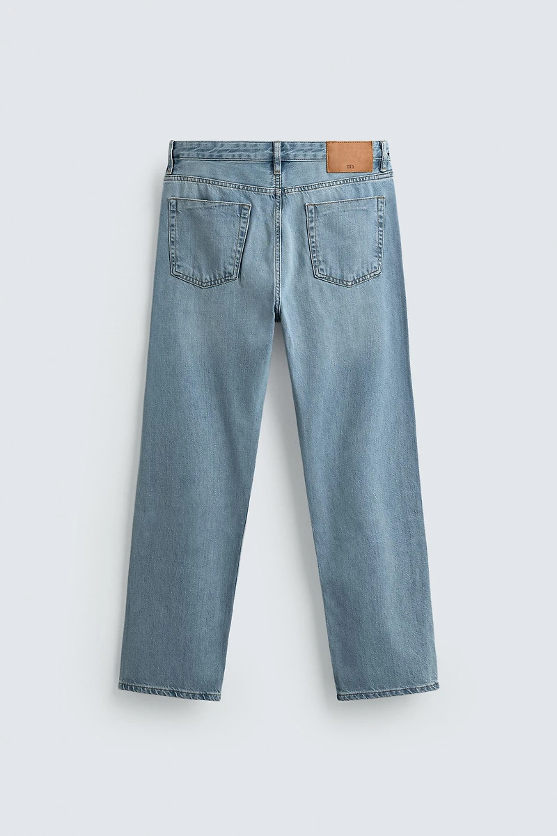COTTON-LYOCELL STRAIGHT ANKLE FIT JEANS