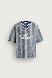 RETRO SOCCER JACQUARD EMBROIDERED SWEATSHIRT