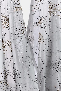 EMBROIDERED BEADED HALTER TOP