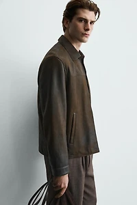 VINTAGE EFFECT LEATHER JACKET