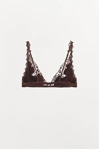 SATIN LACE TRIANGLE BRALETTE