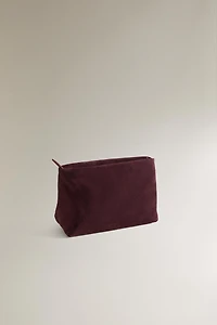 SPLIT LEATHER MAKEUP BAG
