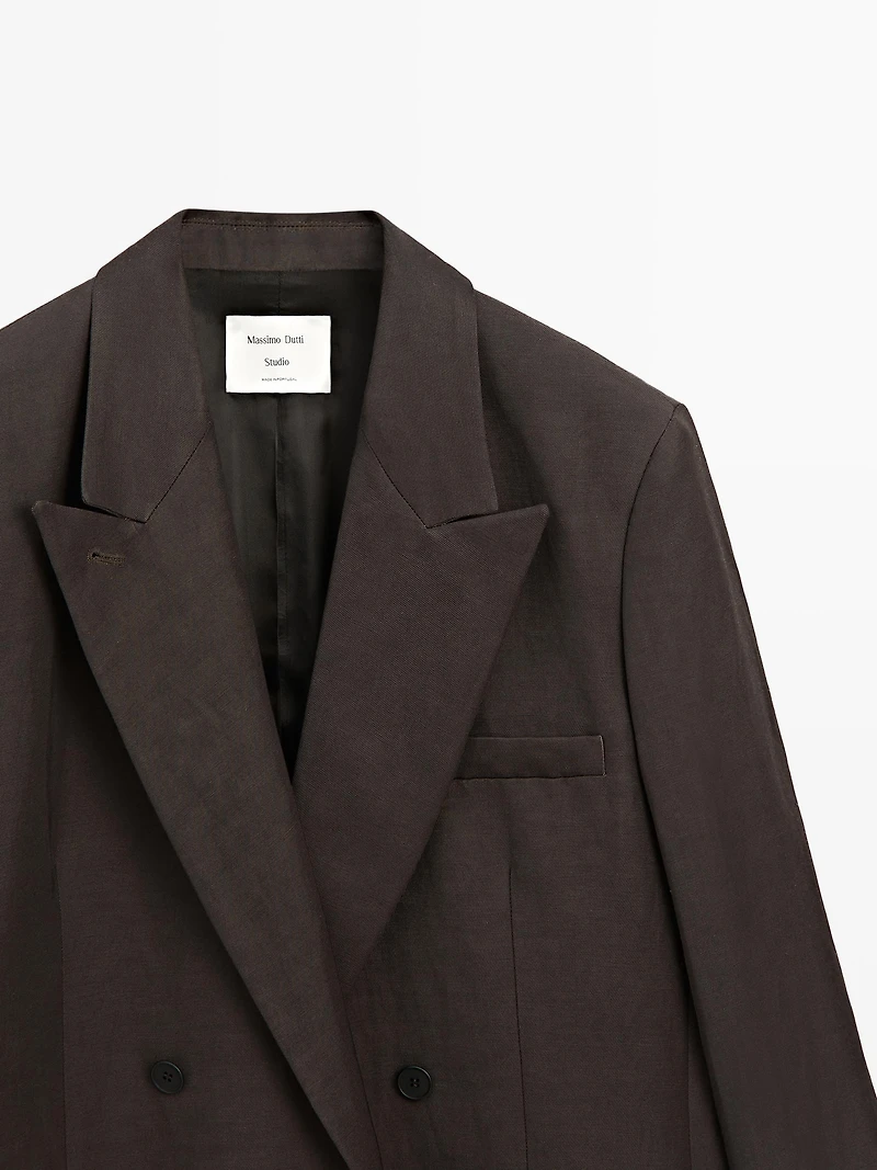 Blazer croisée en lin - STUDIO