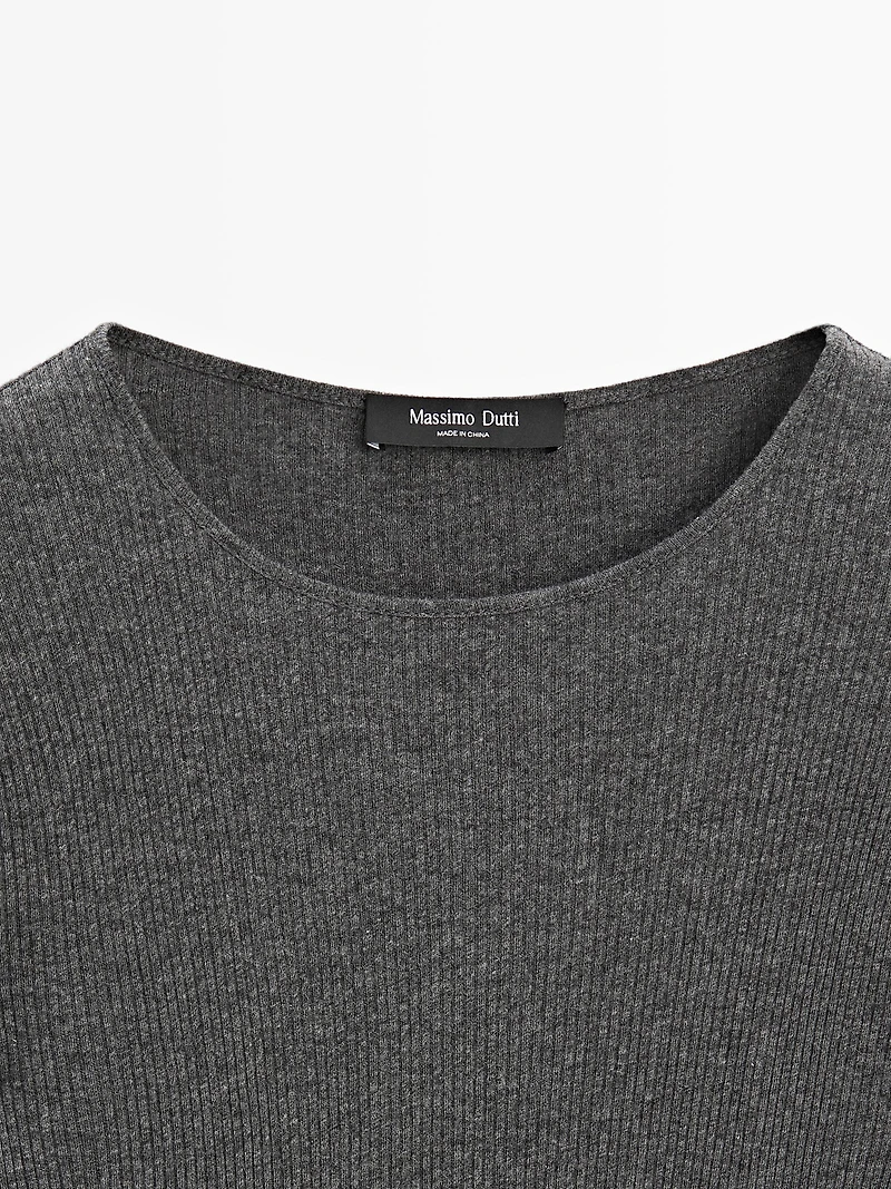 T-shirt manches longues côtelé