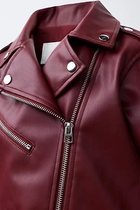 FAUX LEATHER BUCKLE JACKET