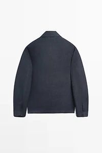 100% linen total look melange overshirt