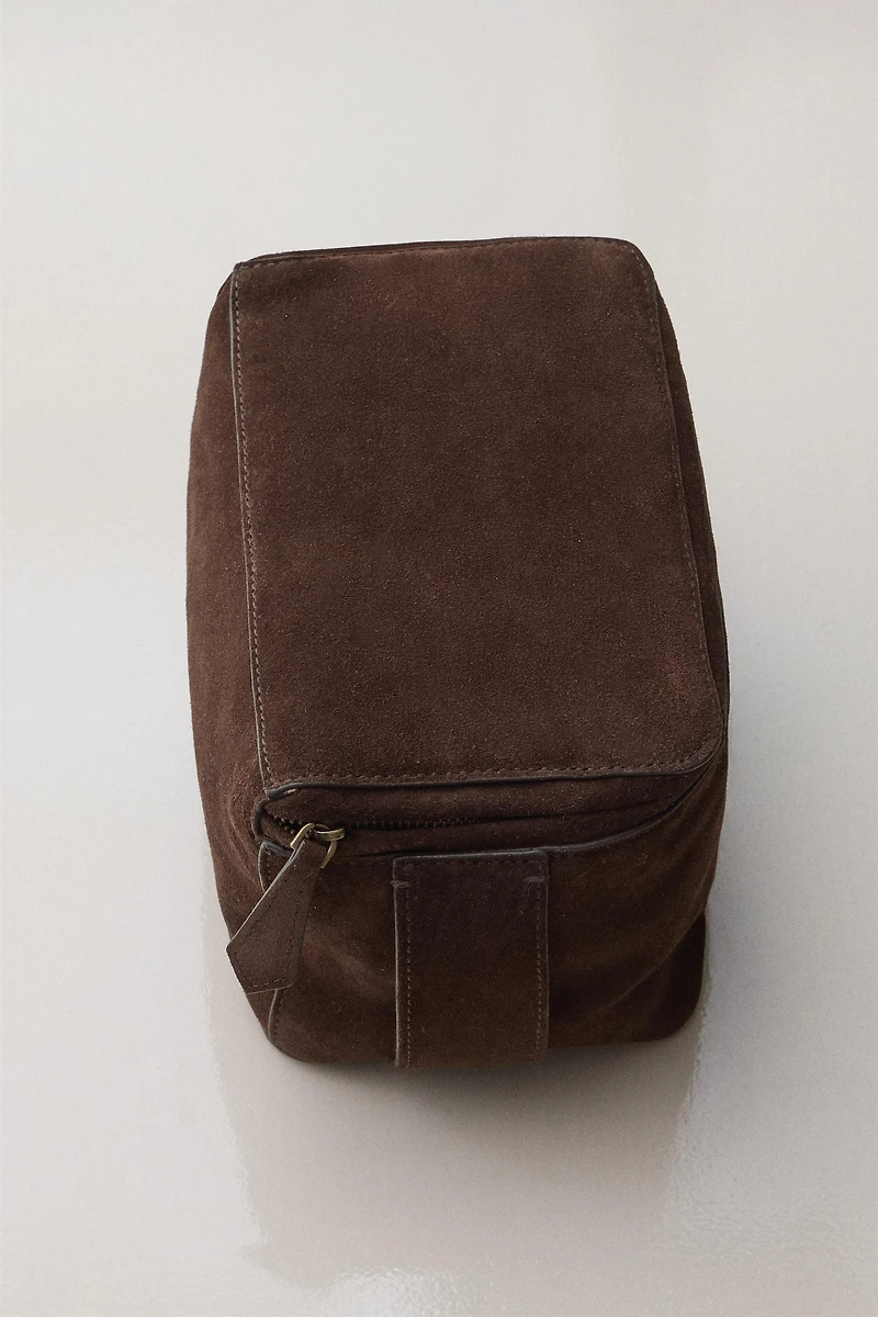 SPLIT SUEDE MAKEUP BAG