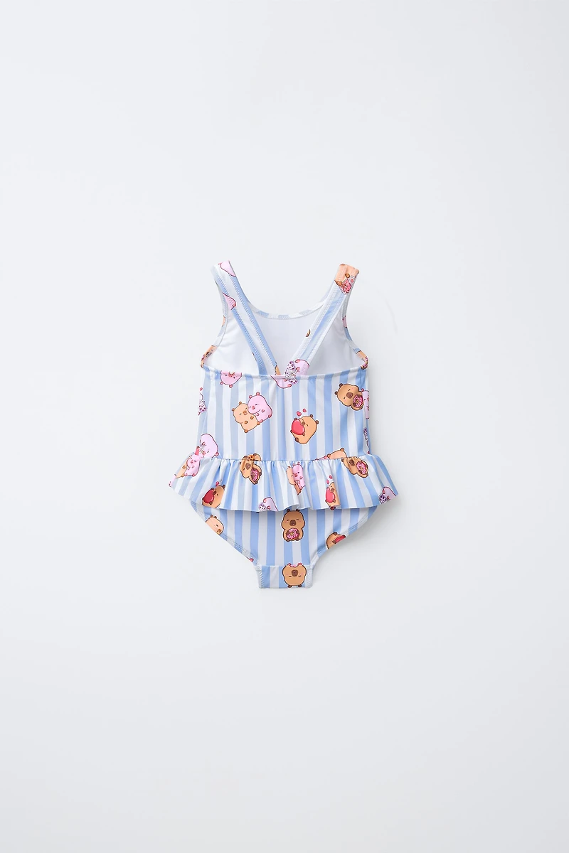 2-6 ANS/ MAILLOT DE BAIN À RAYURES CAPIBARA CAPYFUN ©