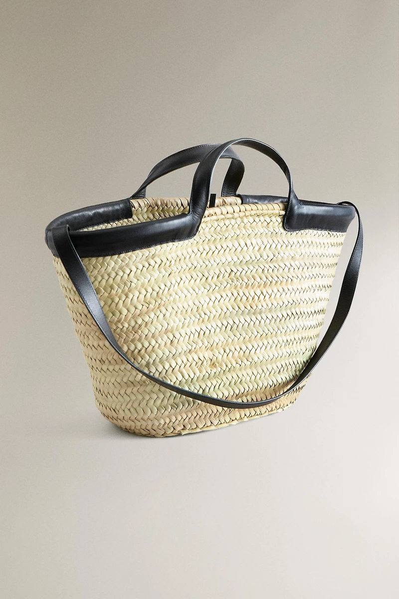 LEATHER DETAIL TOTE BAG