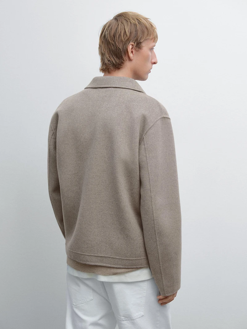 Double zip wool jacket