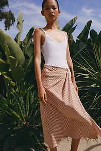 ZW COLLECTION DRAPED STRIPED SKIRT