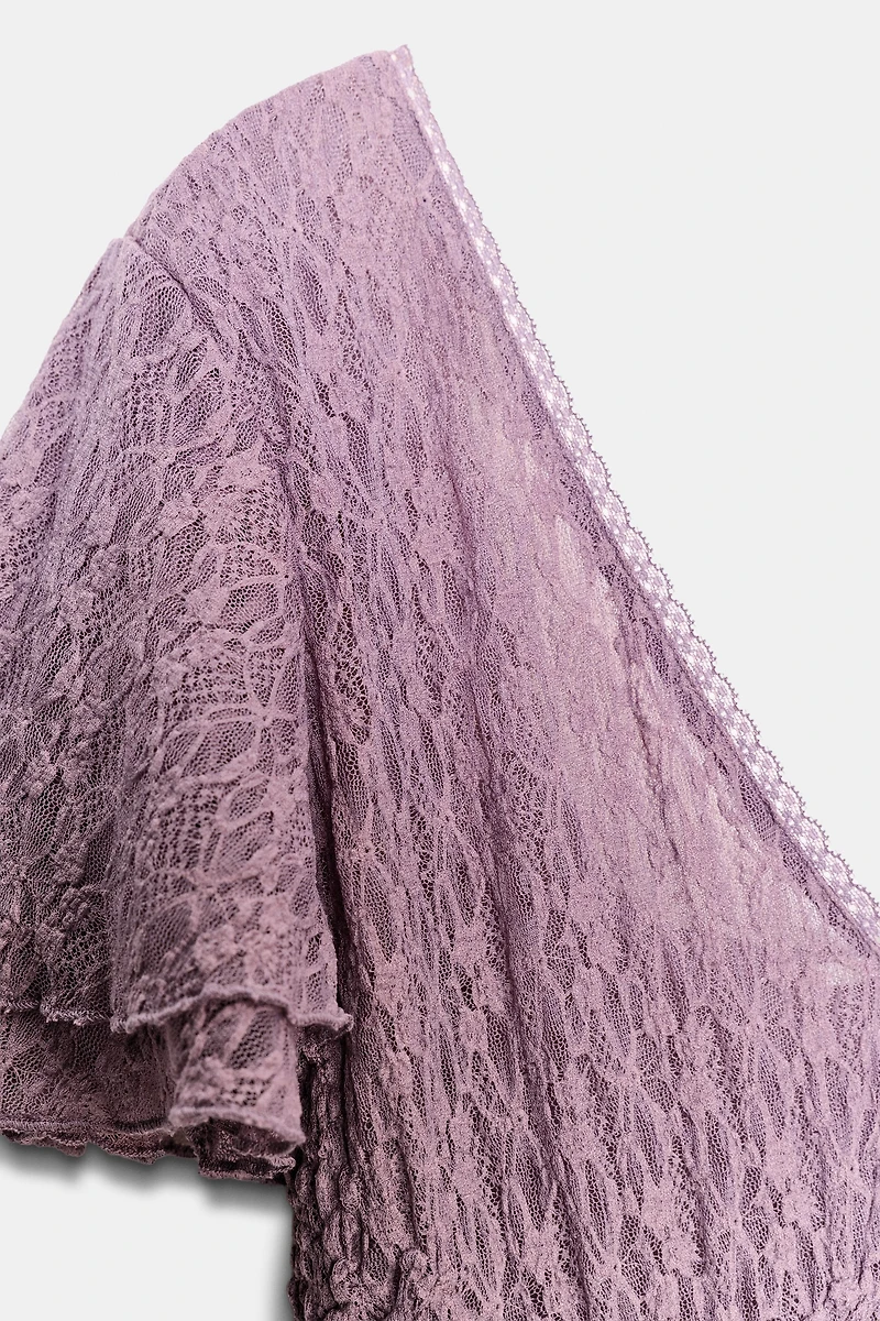 RUFFLED LACE DRESS