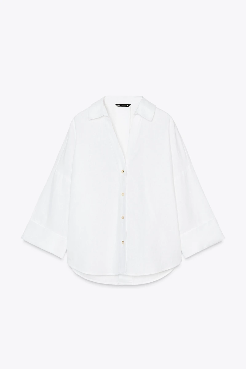 CHEMISE MANCHE LARGE AVEC LIN
