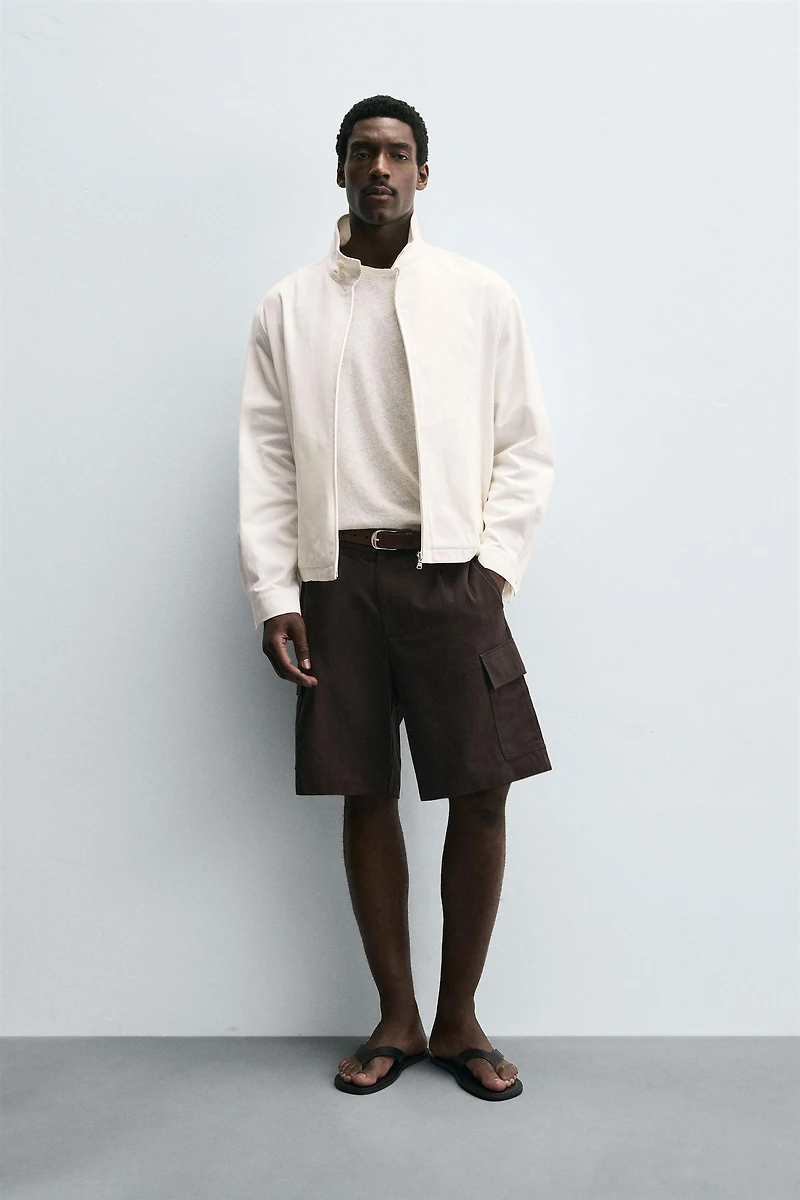 LYOCELL-COTTON CARGO SHORTS