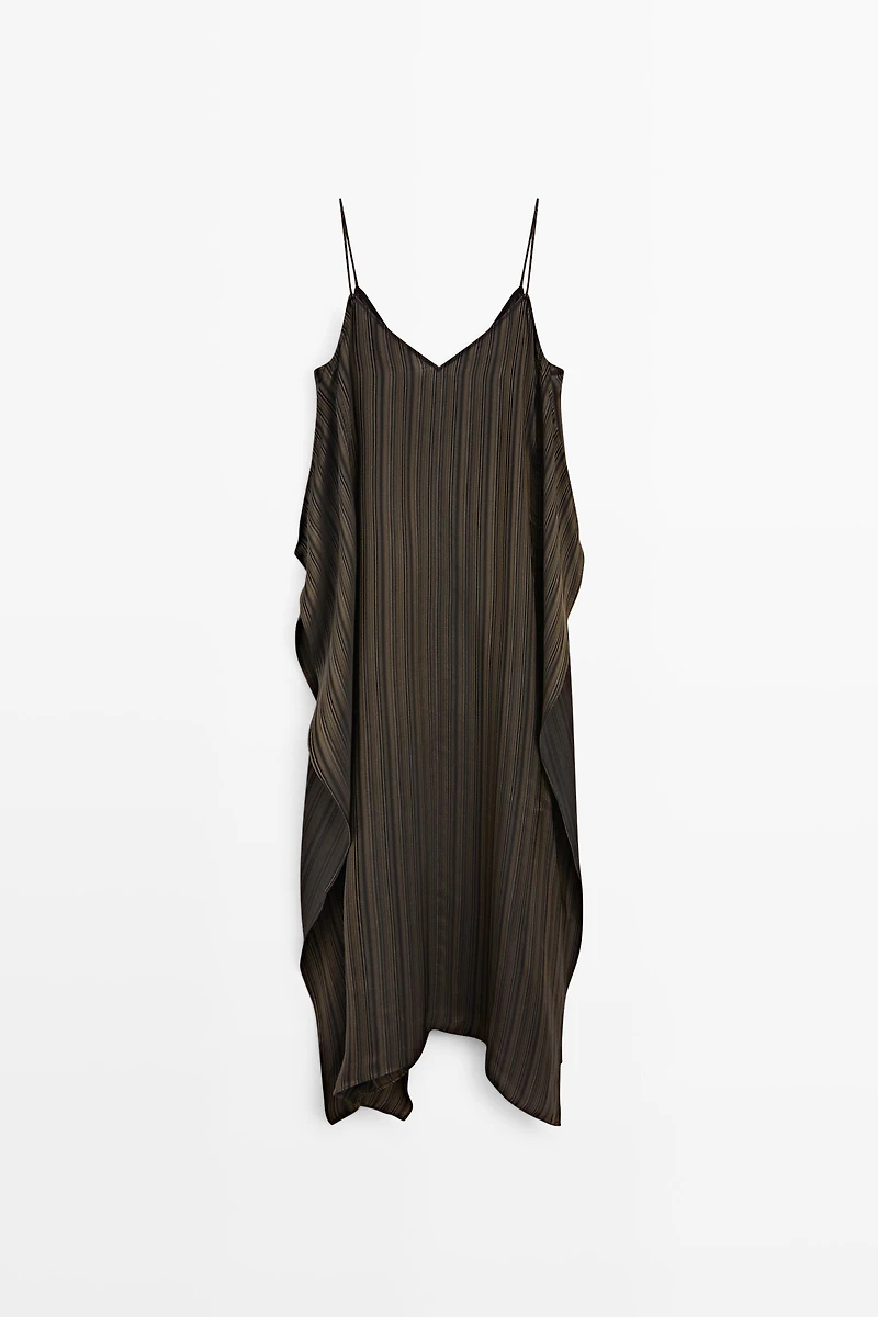Asymmetrical flowing midi dress
