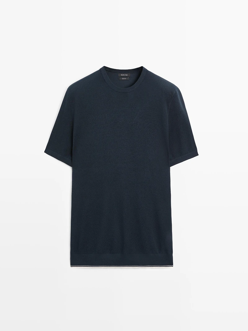 T-shirt en maille texturée à manches courtes