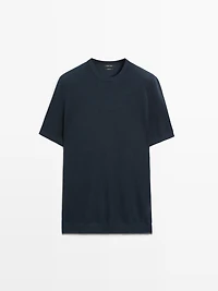 T-shirt en maille texturée à manches courtes
