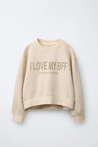 TEXT WIDE LEG SWEATSHIRT AND PANTS SET
